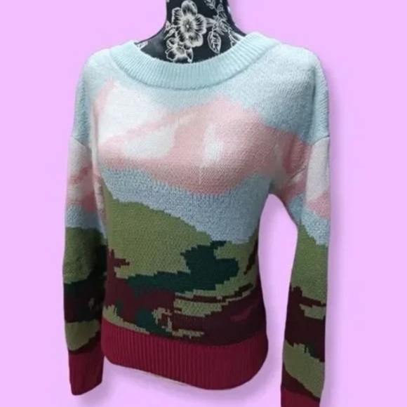 Wild Fable Sweater Crew Neck Landscape Size XS to Small NWT - Picture 9 of 12